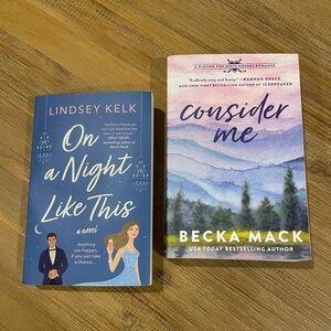 Novels- On a Night Like This and Consider Me Books
